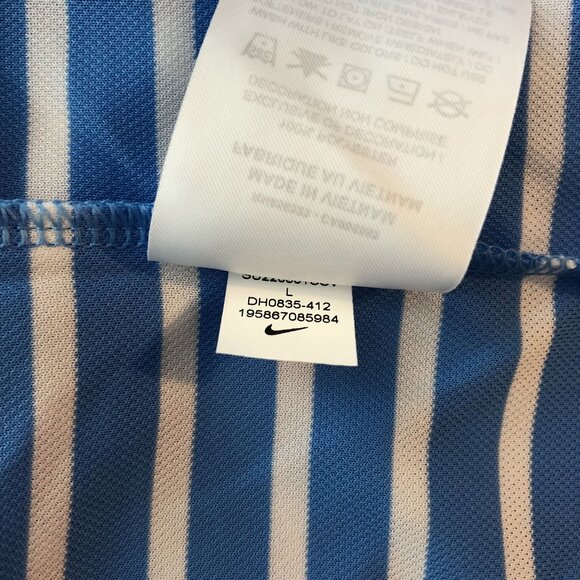 Nike Mens Dri-FIT Victory Striped Golf Polo Shirt Blue White Size L - Picture 5 of 5